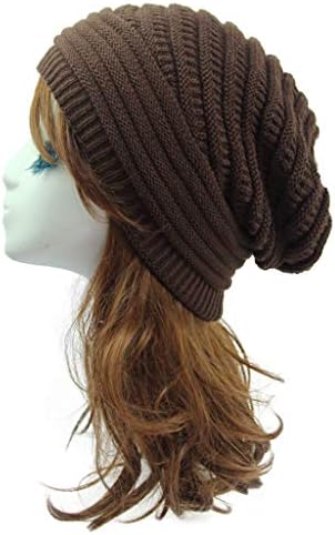 BDDVIQNN ženska Slouchy kapa pletena kapa rupa Vanjska pletena kapa jesenji šeširi čvrsti heklani spoj zimski
