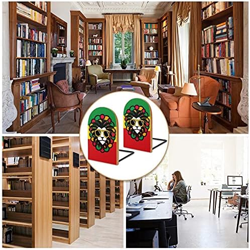 Jamajka Rasta Lion knjiga završava za police drvena Bookends držač za teške knjige šestar moderni dekorativni