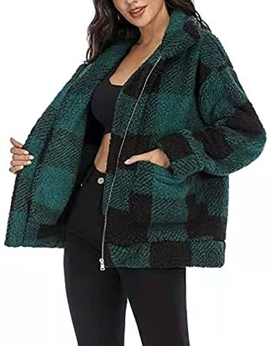 Radni zimski klasični džemper dame dame s dugim rukavima sa džepovima FIT Checkered džemper ljepše