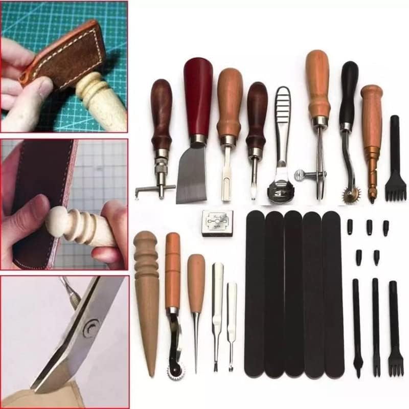 DIY ručno izrađeni kožni alati Postavite kožni probijanje ručnih alata za šivanje alata Postavite staklo