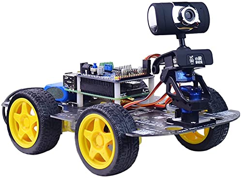 Smart Robot Car Kit za maline PI 3B / 3B + / 4b, bežični WiFi / Bluetooth daljinski upravljač HD kamera