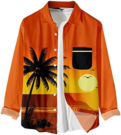 Muške štampane havajske košulje dugih rukava dolje majice na plaži Muške ljetne majice