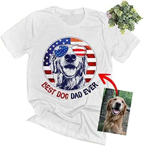 Pawarts najbolji tata pas ikada sa sunčanim naočalama sa američkom zastavom personalizirana pseća košulja-pokloni