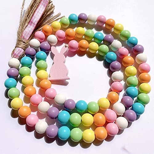 Uskršnje drvene perle cvjetni prsten sa tekućim ukrasom perle sa suvarom sa rezervacijom festival za vaskiranje