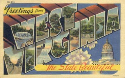 Pozdrav iz Postcarda zapadnih Virdžinija