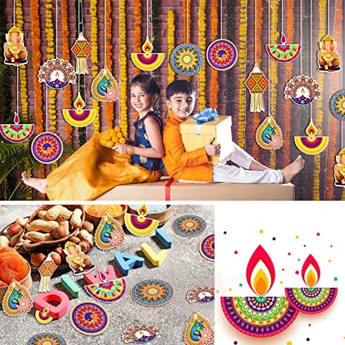 40 komada Happy Diwali Decout Decout Festival of Light Proslava ukras za zabavu Indijski Diwali Festival