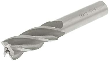 X-DREE srebrni ton HSS Spiralni žljeb 4 flauta 14mm rezni dia krajnji mlin(srebrni ton HSS Spiralni žljeb