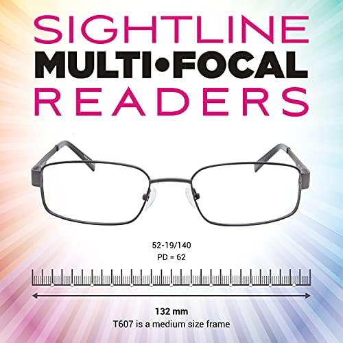 Znamenitosti T607 Medium Fit Multifokus Progresivne naočale za čitanje snage sive 1,00