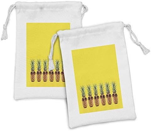 Lunadljiva žuta torba od ananasa 2, ananas voće u nizu kreativna smiješna fotografija, mala vrećica za vuču
