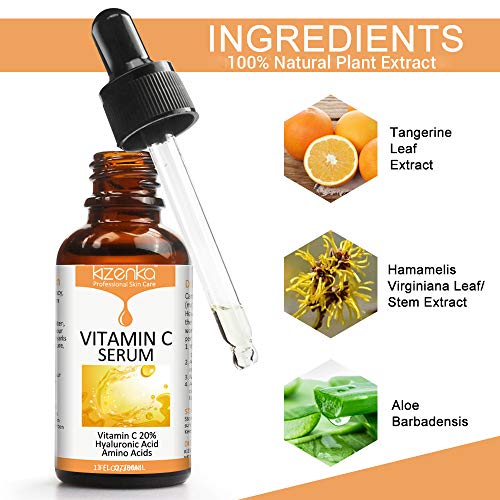 20% serum vitamina C za lice sa hijaluronskom kiselinom, prirodni & amp; aminokiseline-hidrat & amp; Punašna