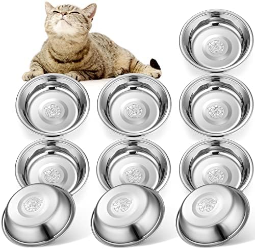 10 kom posude za mačke od nerđajućeg čelika plitke posude za hranu za mačke zamena Whisker Relief Cat Hrana