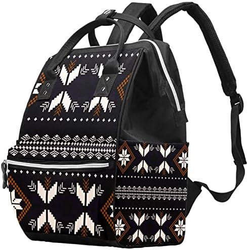 Tribalni uzorak tamno kolor geometrijske torbe rukpack Baby Nappy Promjena torbe s više funkcija Veliki
