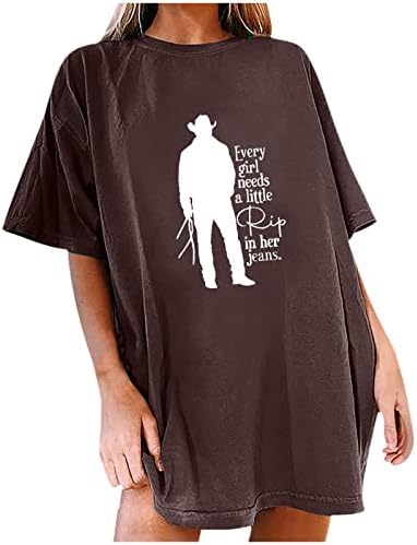 Žensko slovo tiska na vrhu kratkih rukava ljetna majica okrugli vrat labav majica Pulover casual bagedy