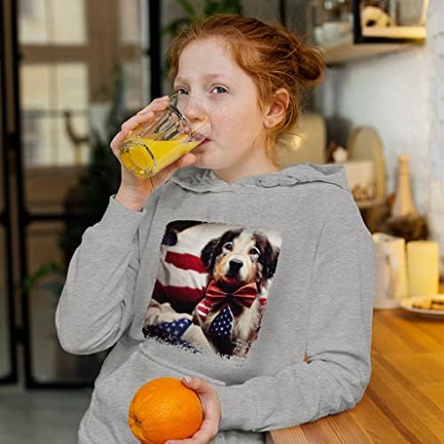 Patriotism Kids 'spužva Fleece Hoodie - Američka zastava Kids' Hoodie - slatka hoodie za djecu