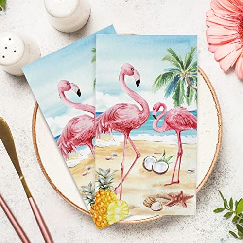 Lincia 200 kom Flamingo salvete za goste Tropski ljetni Flamingos jednokratni ručnici za goste Flamingos