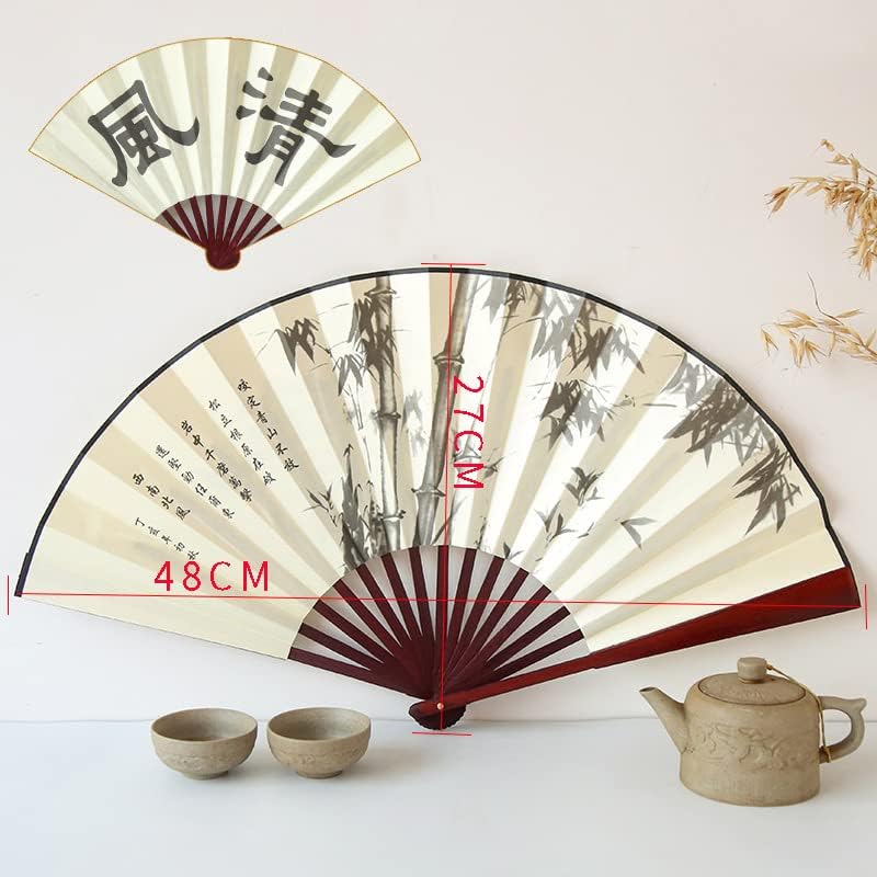 MAFSMJP Retro sklopivi svileni ventilator kineski stil ukrasni bambus ručka ručno održana ventilatorski