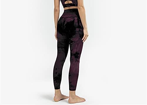 Cozycinmu 2021 Ženske elastične gamaše visoke struke joga hlače 7/8 Dužina vježba za kovanje kravata Dye