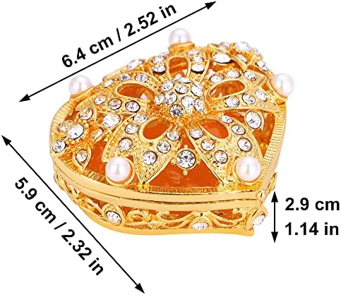 TINGKU engleski Zlatni vjenčani novčići Arras de Boda u kutiji za nakit od bisera i kristalnog srca svadbena
