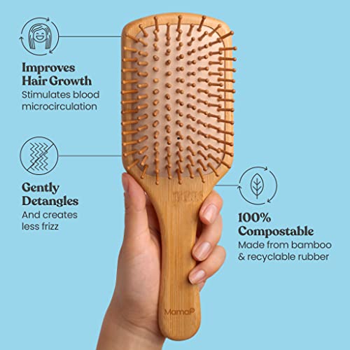 MAMAP prirodna četka za kosu bambusa - biorazgradivo - Smanjuje Frizz - stimulira krvnu mikrocirkulaciju