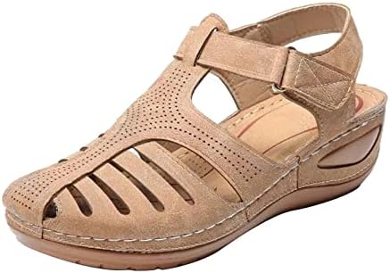 Ljetne sandale za žene Udobnost Retro zatvorena TOE platforma za klin Sandale izduženi vintage gladijator