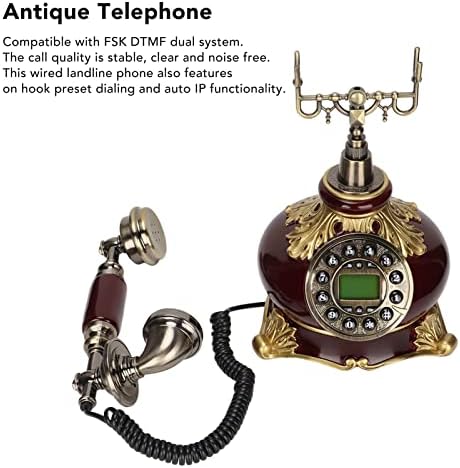 Europski vintage telefon, tipka za biranje žičanog digitalnog retro telefona, klasični retro fiksni telefon
