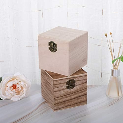 Kekafu kutija za zaštitu drveta sa poklopcem, ukrašavanje kvadratnih kutija za odlaganje ručno rađene drvene