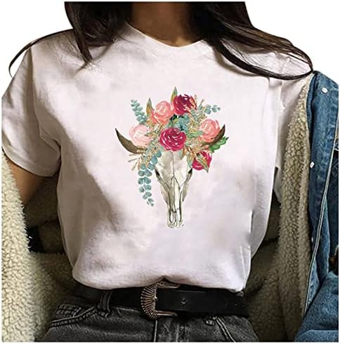Girls Bluzes vrhovi tiska za žene za cvijet cvijeća print kawaii životinjski jeseni ljetni bluze 2023 odjeća