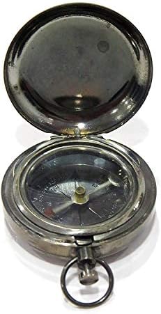 Nautički mesing kompas Ručno izrađeno push gumb Kompas Disction Džepni Kompas Kompas u potpunosti radni