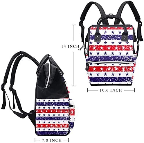 Patriotske zastave zvijezde uzorka ruksaka ruksaka za ruksak za bebe nazivne torbe za promjenu multi funkcije