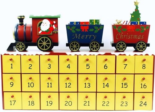Drveni Voz Tema Božić Advent Kalendar 16 Inčni Holiday Countdown
