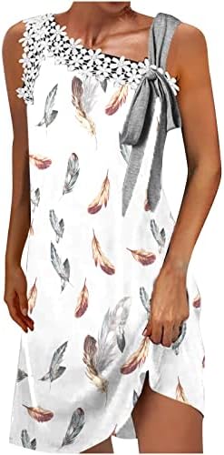 Ženska ljetna moda štampana okrugla Ovratnica bez rukava haljine bez ramena za žene 2022