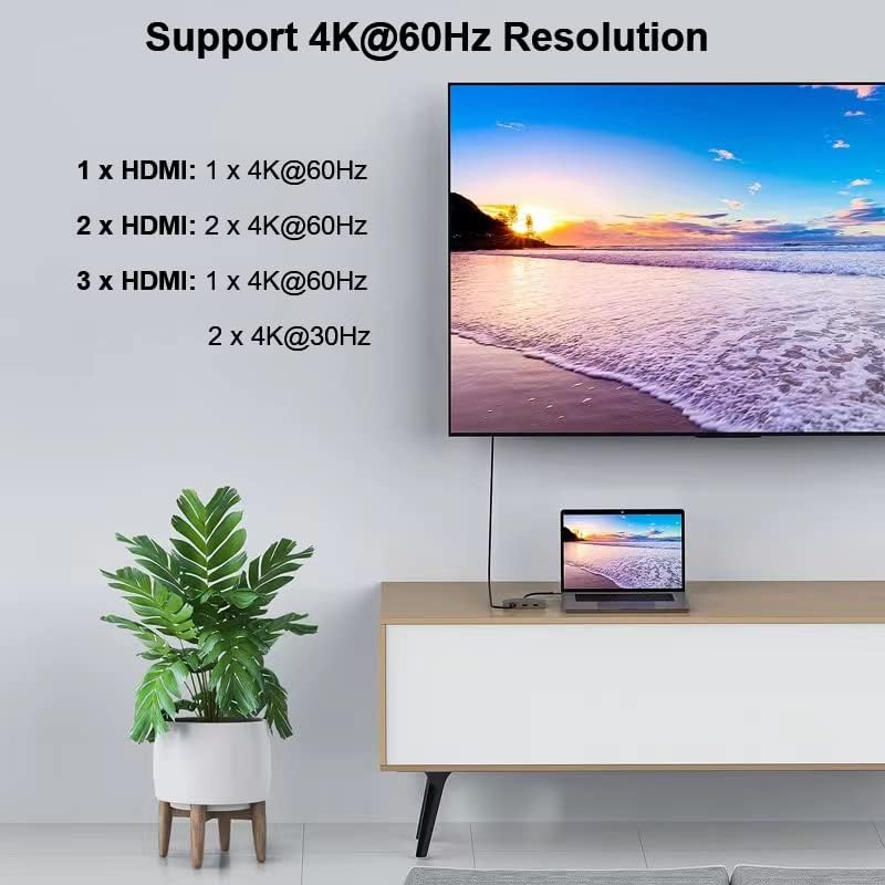 WJESOG DisplayPort to 3 HDMI Splitter, DP 1.4 to HDMI Multi Monitor 3 port podrška Dual 4K@60Hz ili Jedan