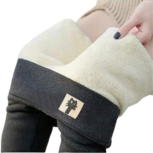 Zimske ručke obloge za žene za žene, visoki struk rastezljive guste kašmire plišane tople termalne hlače