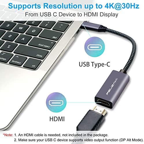 Peuzava USB C do HDMI adaptera, Premium 4K USB tip C u HDMI adapter kompatibilan sa MacBook Pro, MacBook