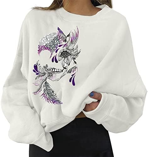 Fall Tee majice za žene: Ženski džemperi Pulover Ležerne prilike dugih rukava Slobodne fit Thirts vježba