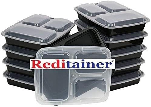 Reditainer-kontejneri za skladištenje hrane za pripremu obroka sa raznim pretincima za hranu i podeljenim