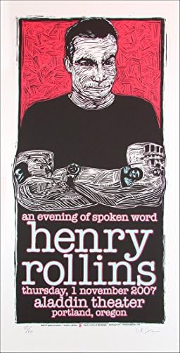 Poster Henryja Rollinsa potpisao i Numerirao izdanje Sitotiska Gary Houston