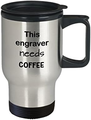 Engraver putni poklon, Ovaj graver treba kava, šalica za kafu od nehrđajućeg čelika sa poklopcem, novost