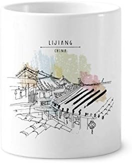 Ležerni život u Lijiang of Kineska četkica za zube Šol keramičke stalak za olovke