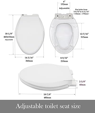 Toaletni sjedali izduženi, toaletni poklopac, miran i mekan zatvaranje, jednostavan za instaliranje i uklanjanje,