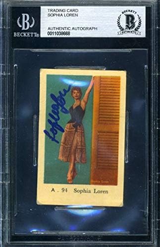 Sophia Loren Bas Beckett COA potpisala je 1950-ih holandska trgovačka kartica autogram