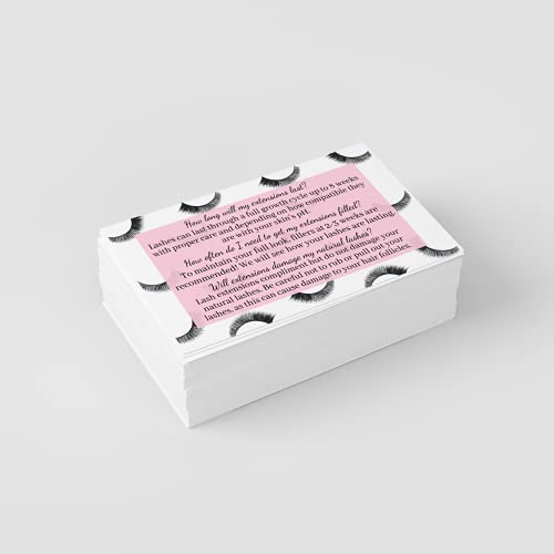Kartice za produženje rezultata | 50 paketa | Proširenje trepavica | Lash Print & Pink Design | Veličina