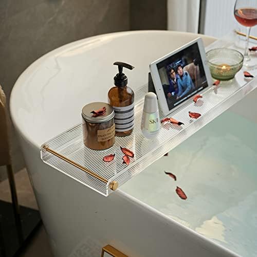 Clear kade nosača za kupanje sa zlatnom ručkom, akrilni nosač kade Caddy, luksuzno kupatilo Organizator