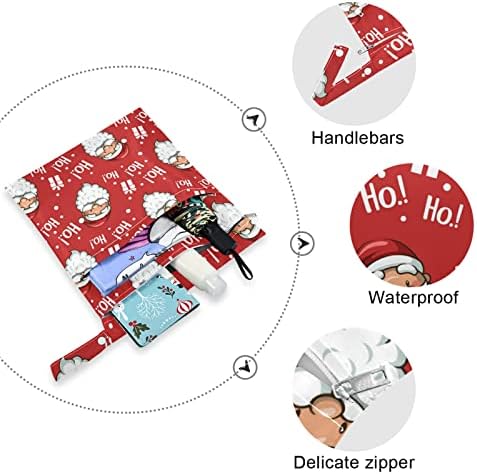 ZZXXB Xmas Santa Claus SHURE Vodootporna mokraća torba za vele pelenu mokra kolica sa džepom sa patentnim