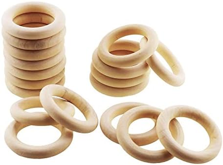 50 komada prirodni drveni prstenovi za DIY zanat nedovršeni ručno izrađeni drveni prstenovi krugovi bez