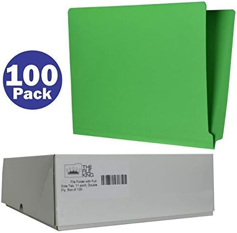 Kralj datoteka puna bočna kartica zelena mapa datoteka-veličina slova / kutija od 100 | prostor za označavanje