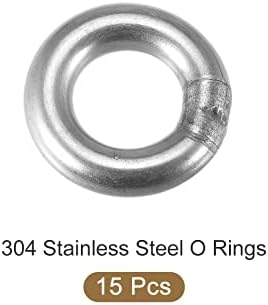 METALLIXITY 304 O prstenovi od nerđajućeg čelika 15kom, zavareni okrugli prsten - za viseće predmete