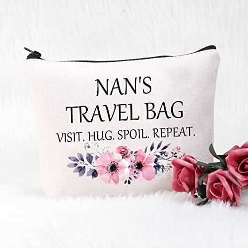 POFULL Nan torba za Nan poklon za Majčin dan Nan putna torba Visit Hug Spoil Repeat Travel kozmetička torbica