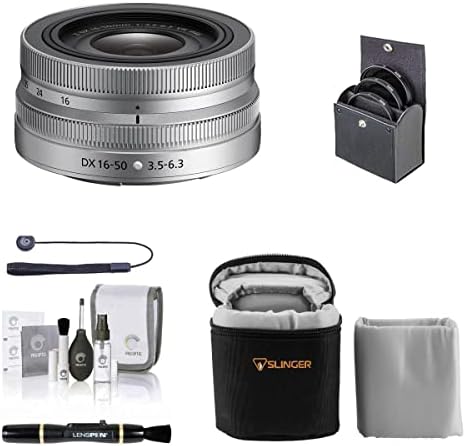 Nikon NIKKOR Z DX 16-50mm F / 3.5-6.3 VR Objektiv, srebro, paket sa kukom sa 3 komada 46 mm filter komplet,
