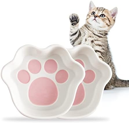 Jobntz slatke zdjele za mačiće sa šapom, zdjele za mačke sa umorom od reljefnog Brka, keramička posuda za